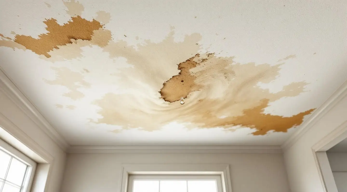 Professional restoration technician in North Charleston using a moisture meter to inspect a water-damaged ceiling to assess the structural drying needs for Ceiling Water Damage Repair.